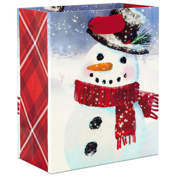6.5" Red Plaid Christmas Gift Bag, , large image number 1