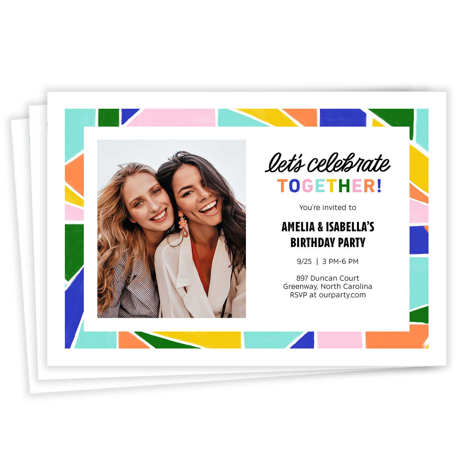 Celebrate Together Flat Birthday Invitation