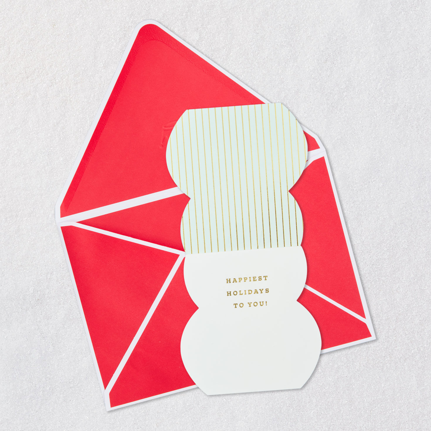 Moveable Snowman with Snowflakes Holiday Card Open card with envelope image number 3