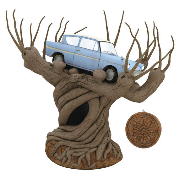 Harry Potter and the Chamber of Secrets™ Collection Flying Ford Anglia in the Whomping Willow™ Tree Topper With Light and Sound