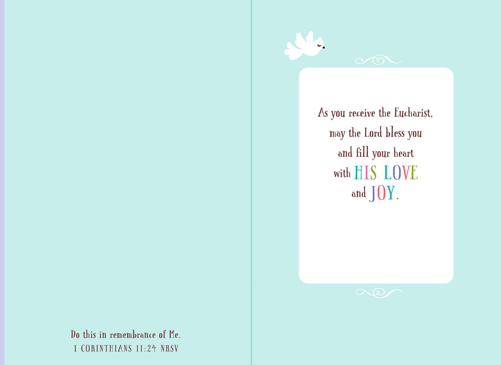 For a Sweet Girl Religious First Communion Card