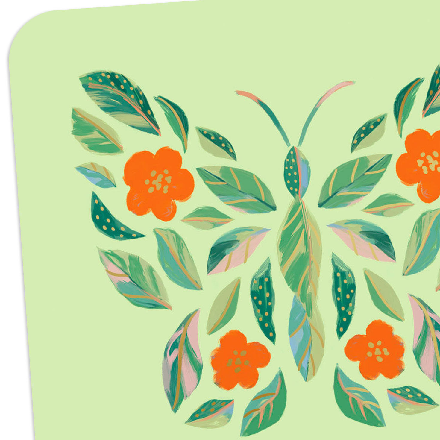 Beautiful Floral Butterfly Just Because Card Card Front Detail image number 4