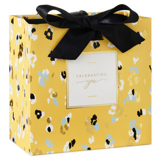 7.7" Animal Print on Butter Yellow Medium Gift Bag