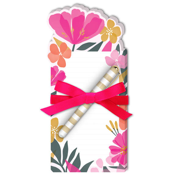 Sunlit Blossoms Die-Cut Notepad With Pen, , large image number 1