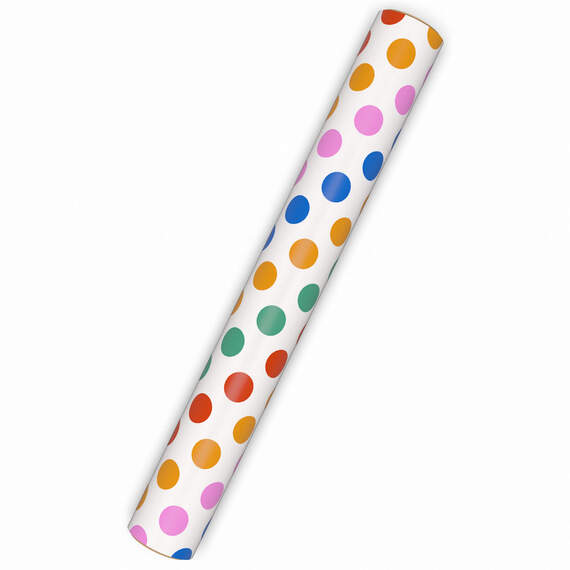 Rainbow Polka Dots Wrapping Paper Mini Roll, 38.8 sq. ft., , large image number 6