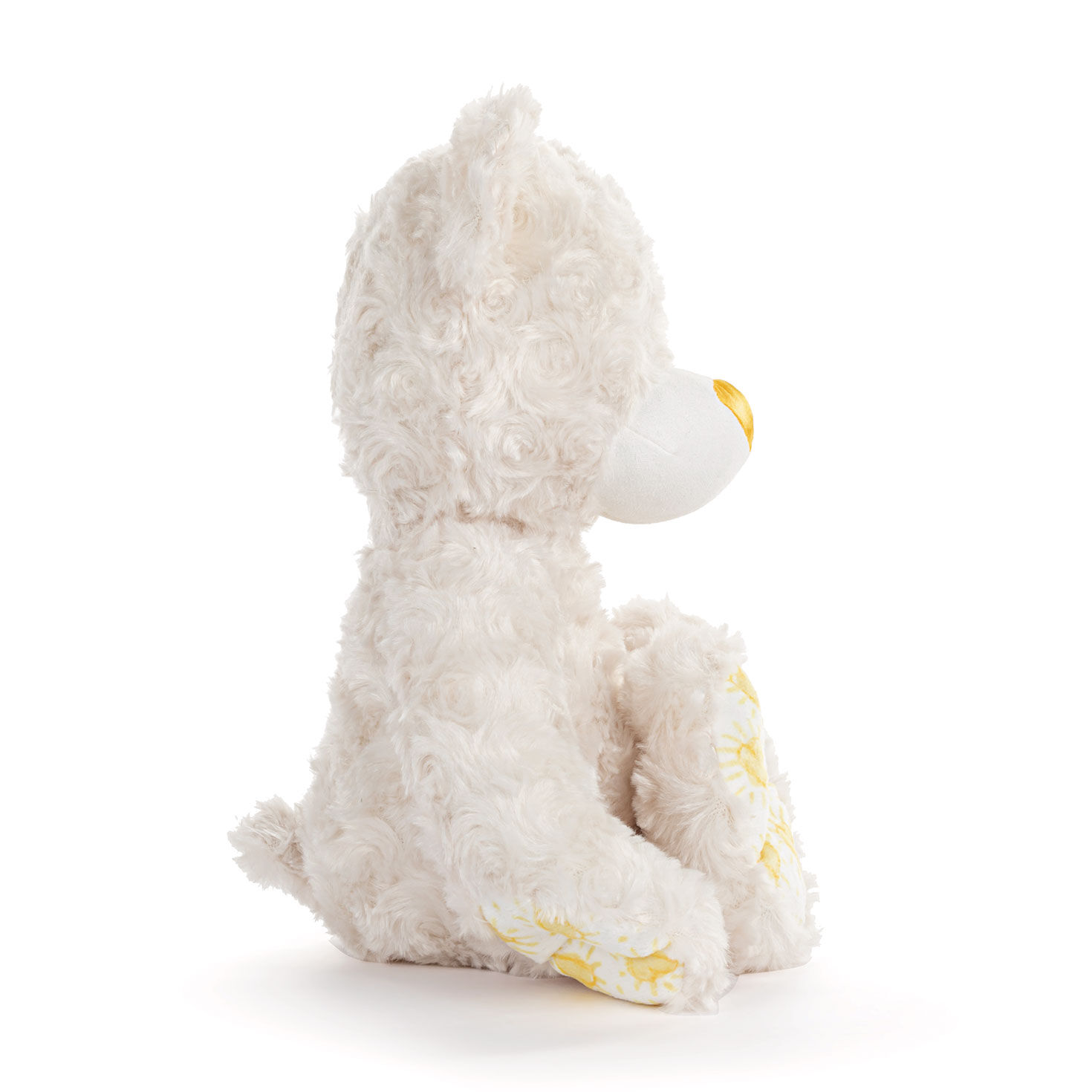 Cream Bear Stuffed Animal With Yellow Heart Accents side image number 3