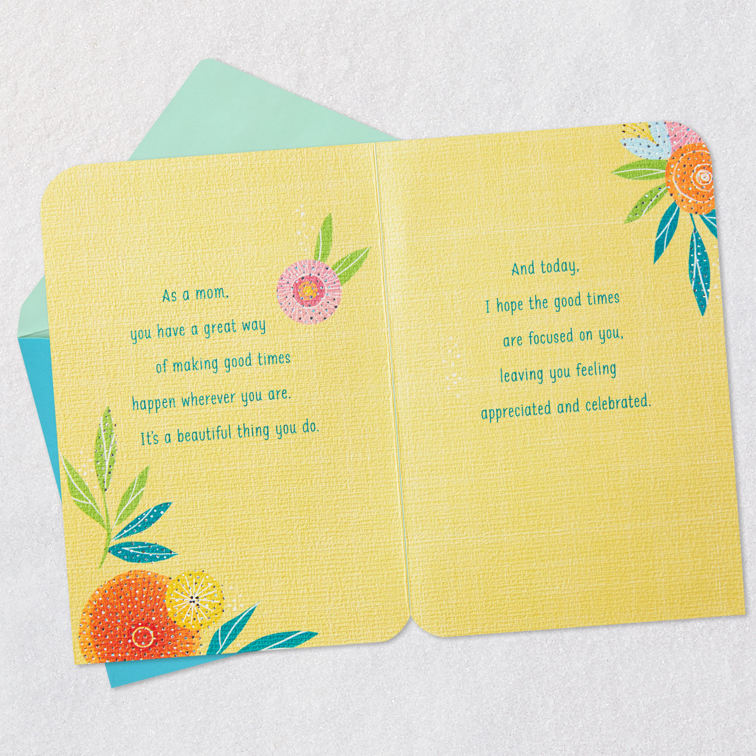 Vibrant Flowers Happy Mother's Day Card Open card with envelope image number 4