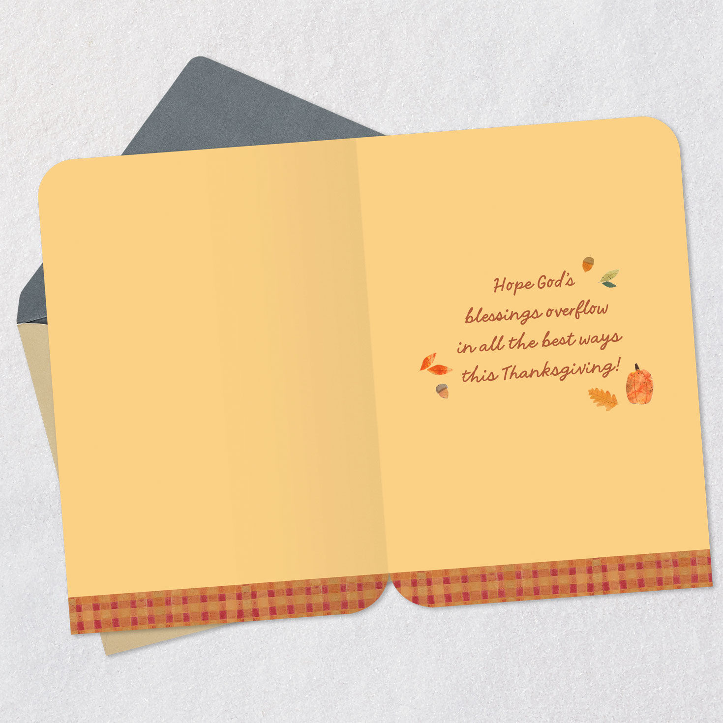 Thankful Pumpkins Religious Thanksgiving Card Open card with envelope image number 3