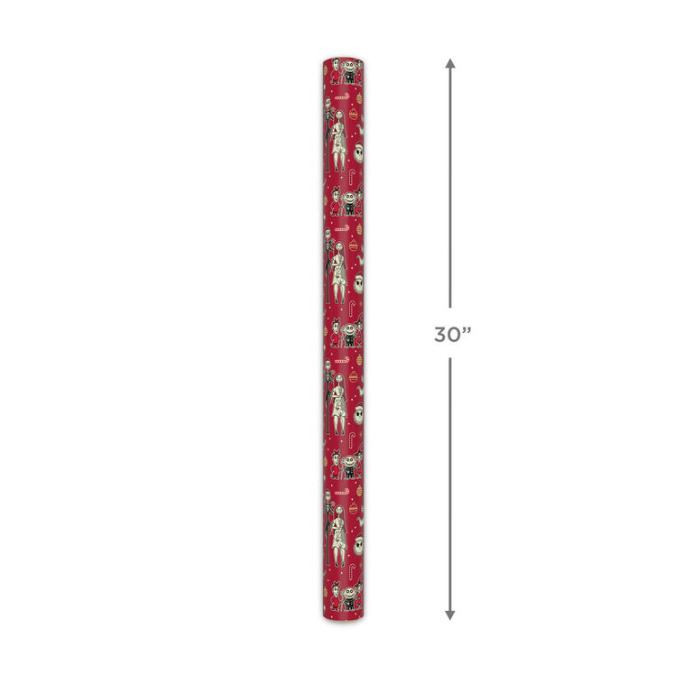 Disney Tim Burton's The Nightmare Before Christmas Characters on Red Wrapping Paper Roll, 25 sq. ft., , large image number 5