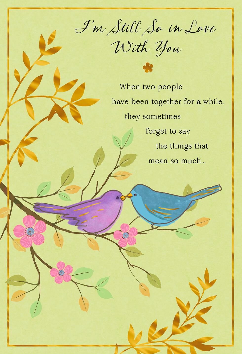 Still So in Love Birds on Branch Love Card
