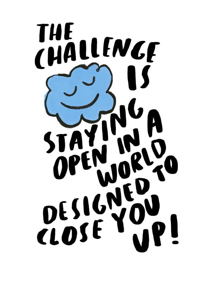 Little Blue Cloud Staying Open Encouragement Card