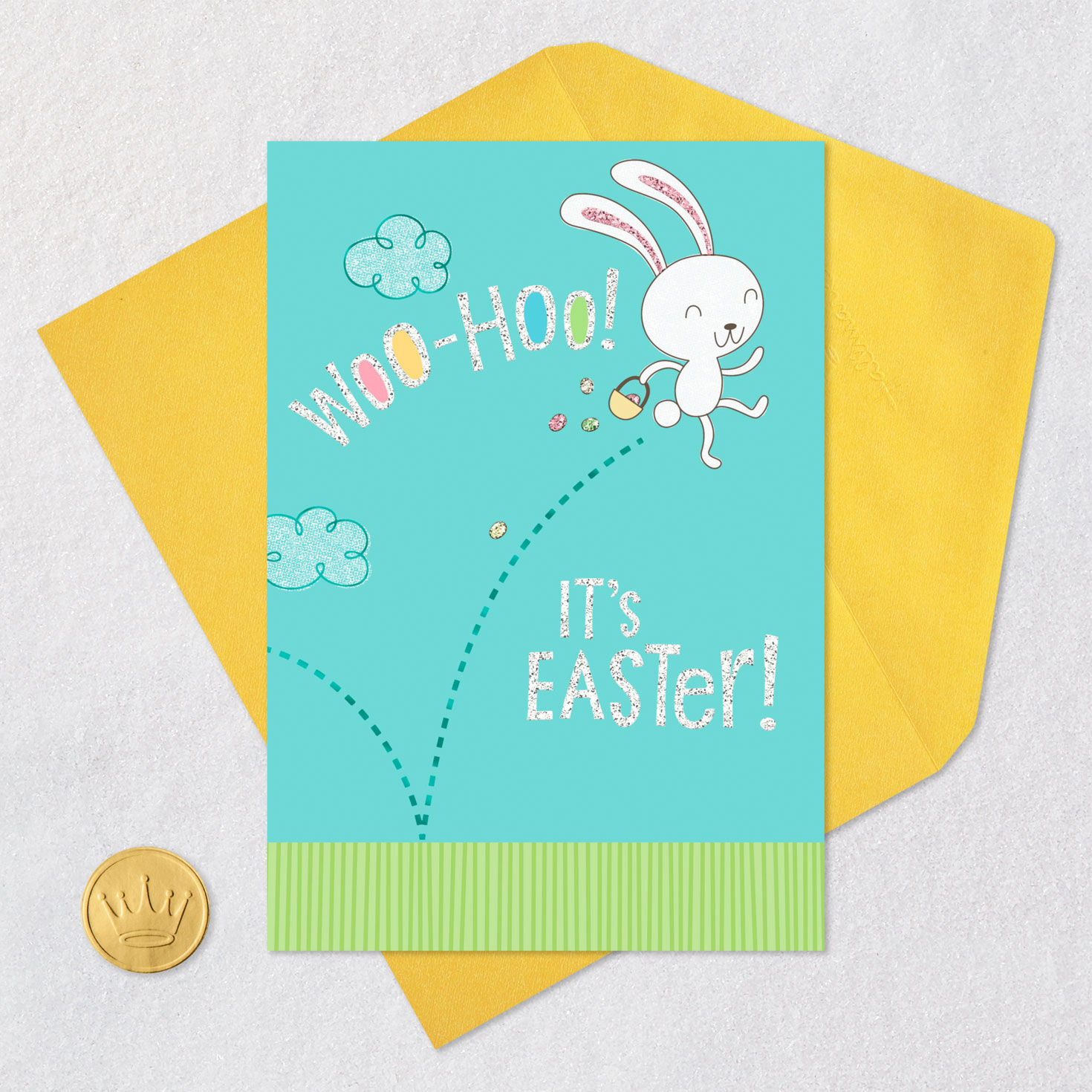 Fantastic and Fun Hopping Easter Bunny Easter Card for Kids, , large image number 5
