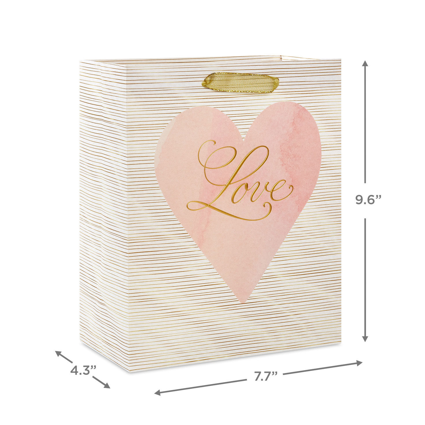 9.6" Love Lettering on Pink Medium Gift Bag for only USD 3.99 | Hallmark