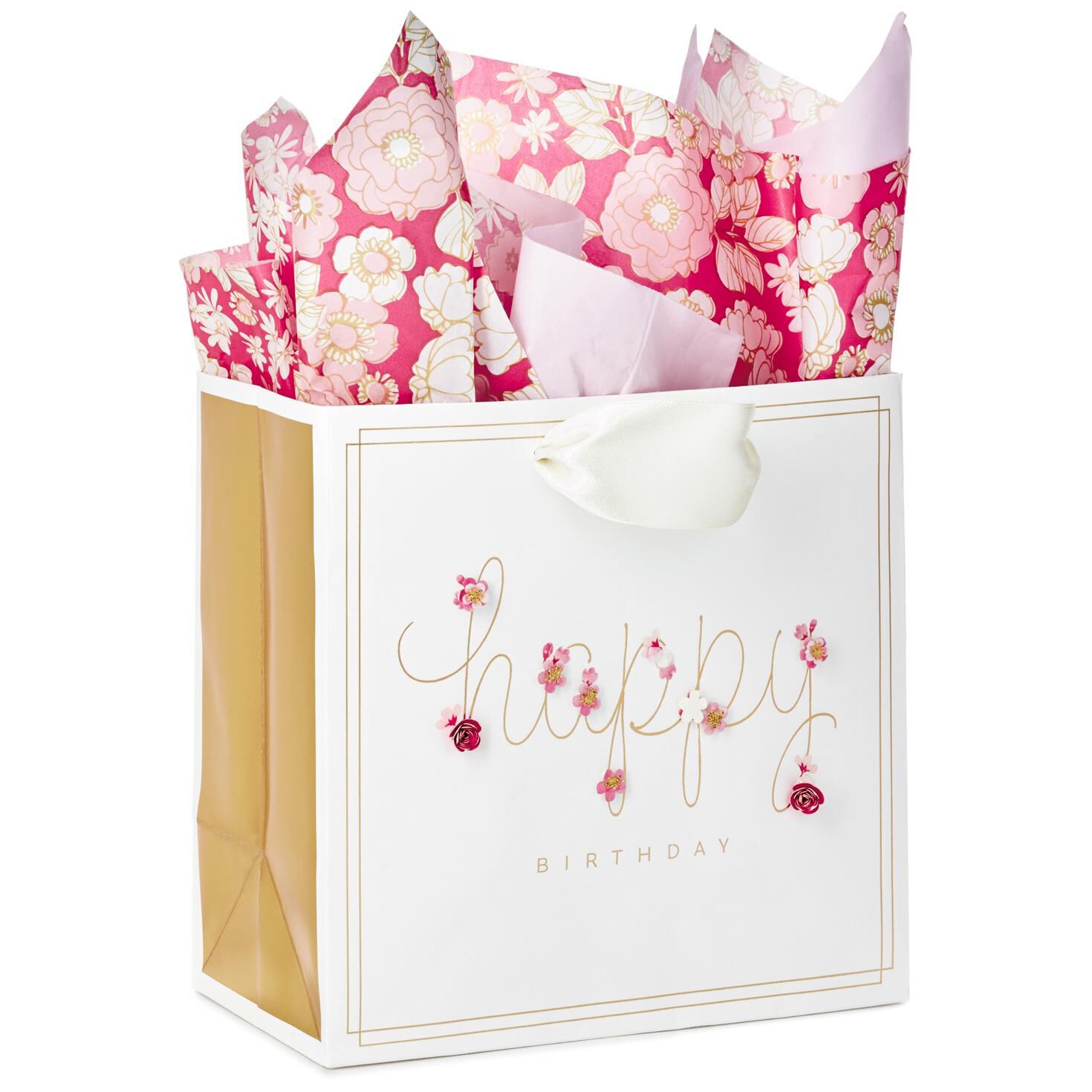 Happy Birthday Medium Square Gift Bag With Tissue Paper, 7.75" H, , large image number 1