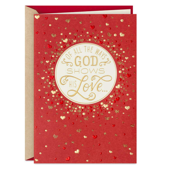 God's Blessings and Love Religious Valentine's Day Card, , large image number 1