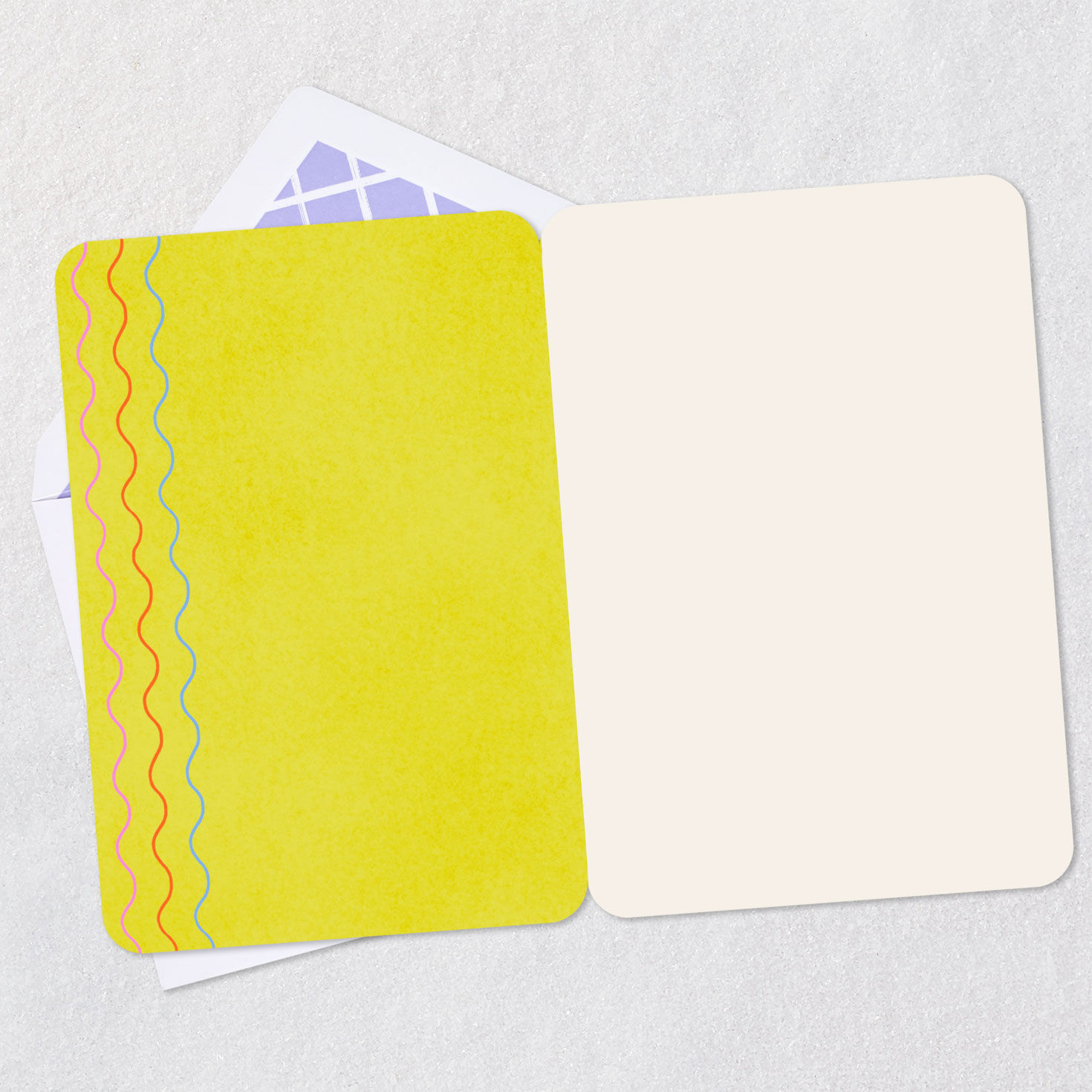 Pink, Orange and Blue Typography Blank Thank You Card Open card with envelope image number 2
