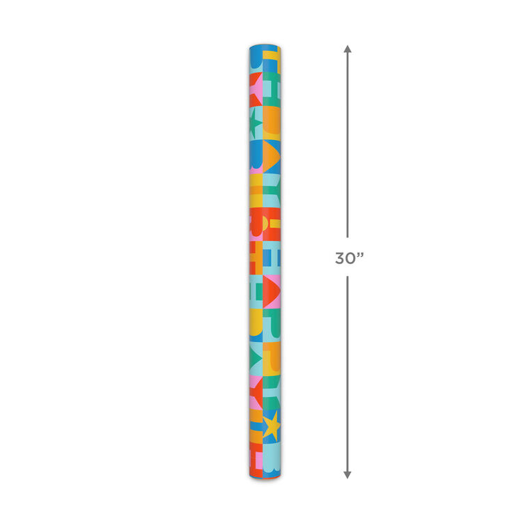 Color Block Birthday Wrapping Paper, 20 sq. ft., , large image number 5