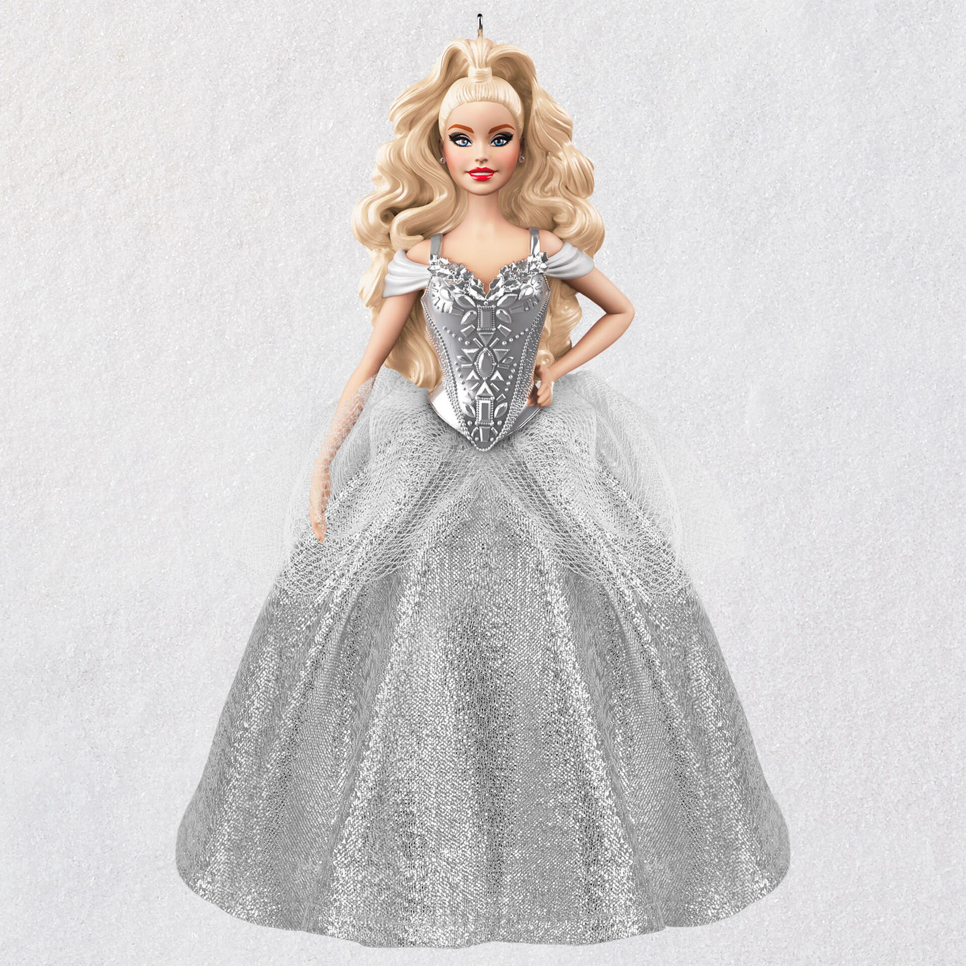 Barbie Christmas Ornaments 2021 White Holiday Barbie Doll Ornament Keepsake Ornaments Hallmark