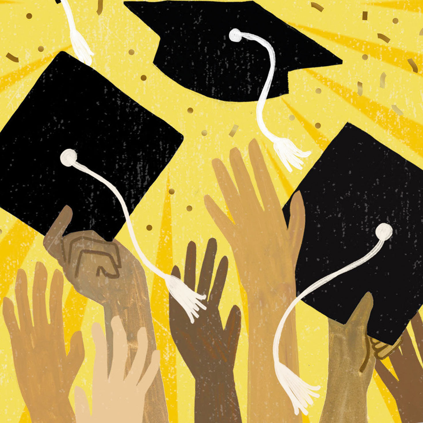 Grads Tossing Caps Graduation Gift Card Greeting  image number 5