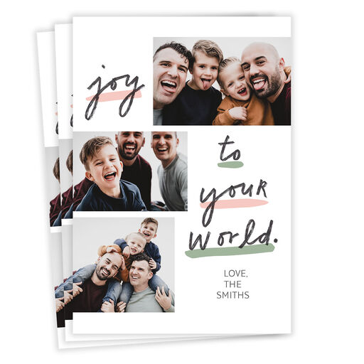 Joy to Your World Flat Holiday Photo Card, 