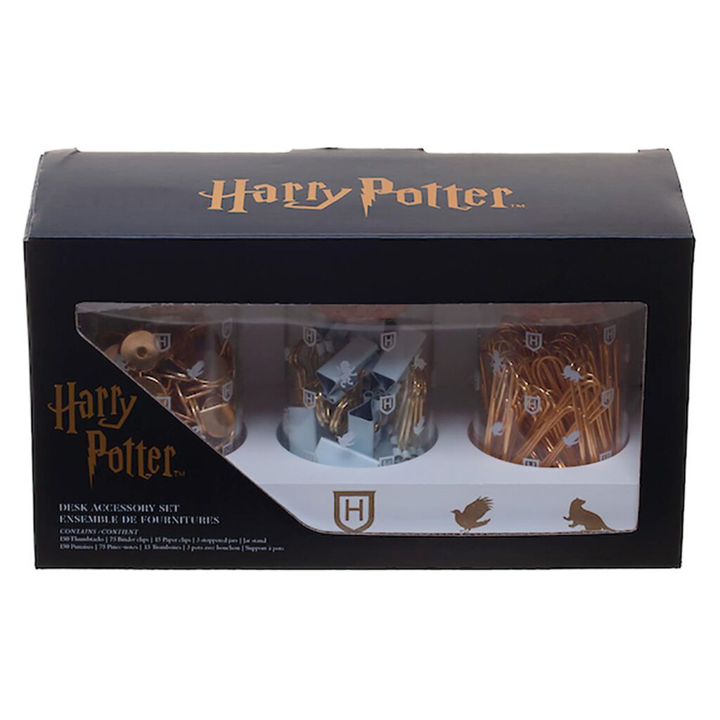 Harry Potter Glass Jars In Base Desk Accessory Set Desk
