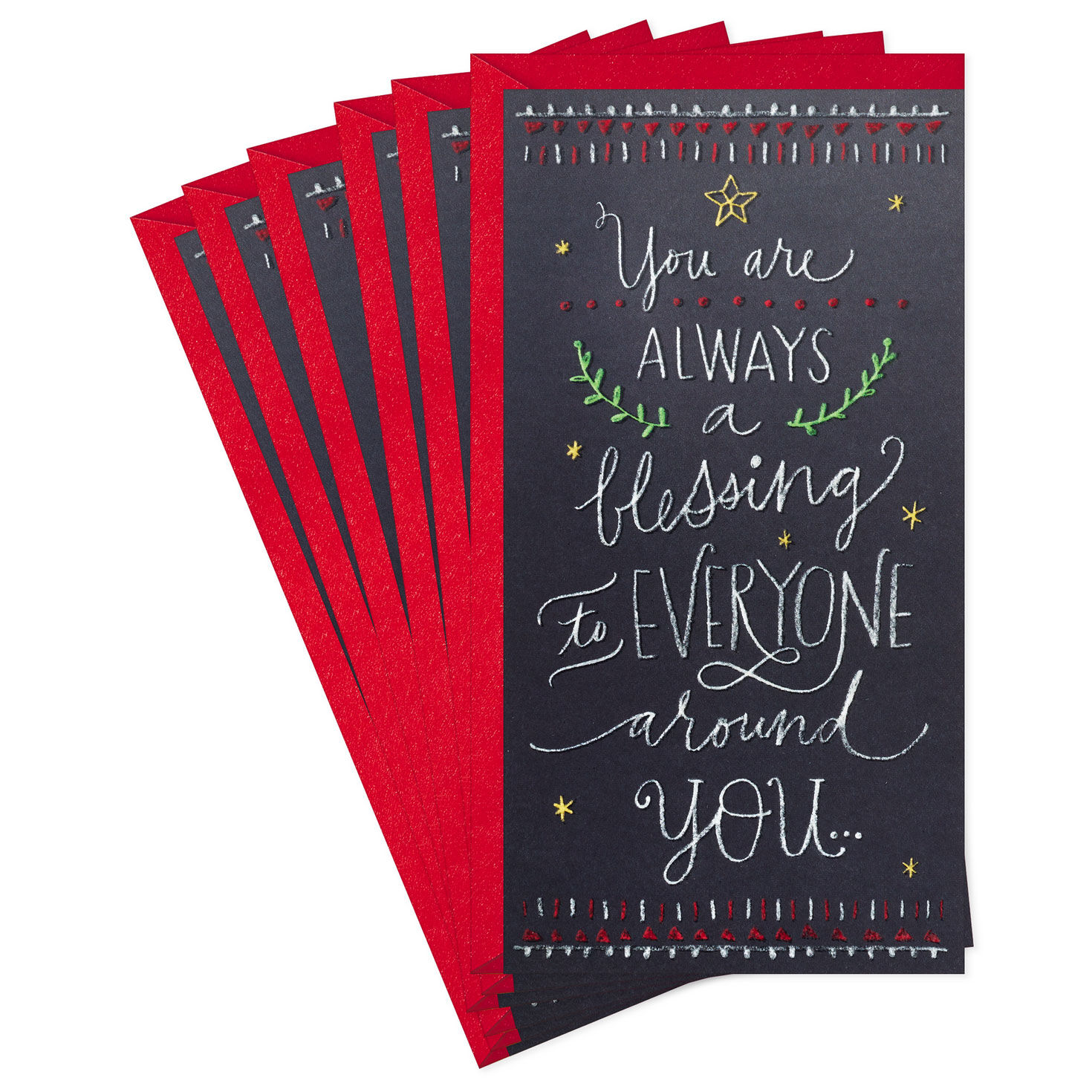 Chalkboard Sign Money Holder Christmas Cards, Pack of 6