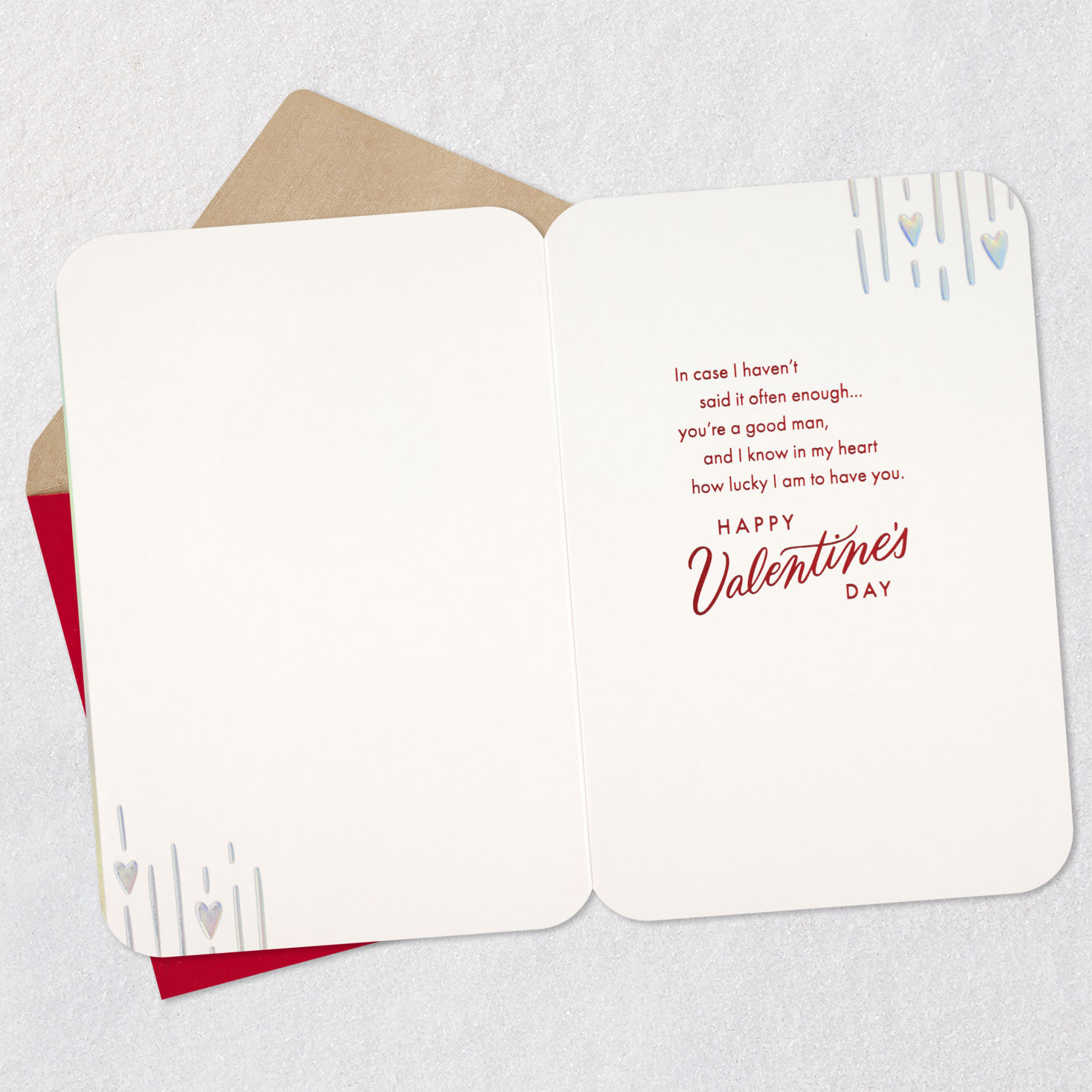 Silver Foil Heart Valentine's Day Card for Husband Open card with envelope image number 3