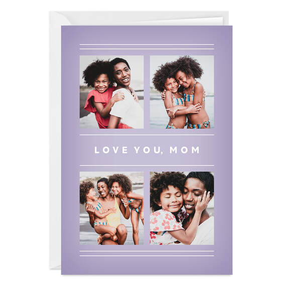 Photo Frames on Purple Folded Photo Card