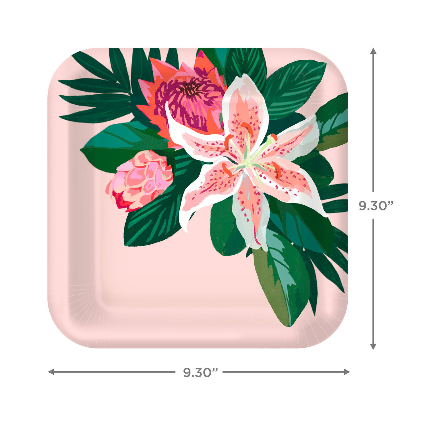 Lily Bouquet on Pink Square Dinner Plates, Set of 8 for only USD 4.99 | Hallmark
