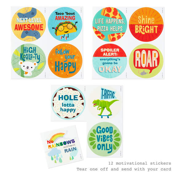 Whimsical Assorted Kids' Encouragement Cards With Stickers, Pack of 12, , large image number 6