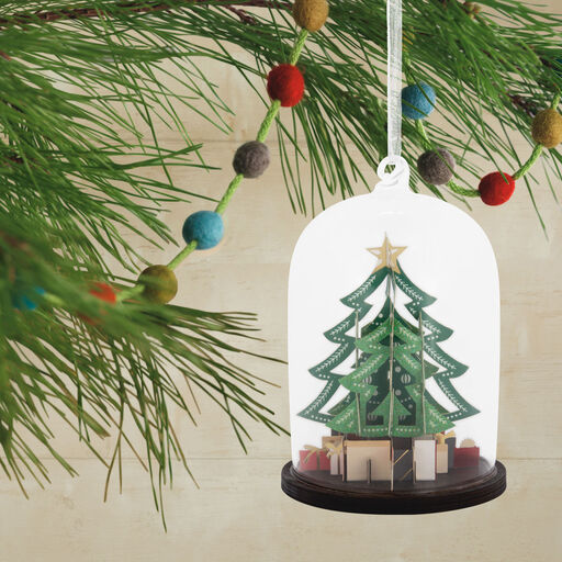 Signature Christmas Tree Glass Cloche Hallmark Ornament, 