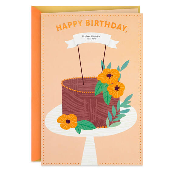 Chocolate Cake Customizable Birthday Card With Grandma Name Stickers