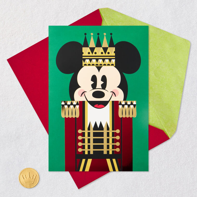 Disney Mickey Mouse Nutcracker Musical Christmas Card Card Front with Envelope and Gold Seal image number 6