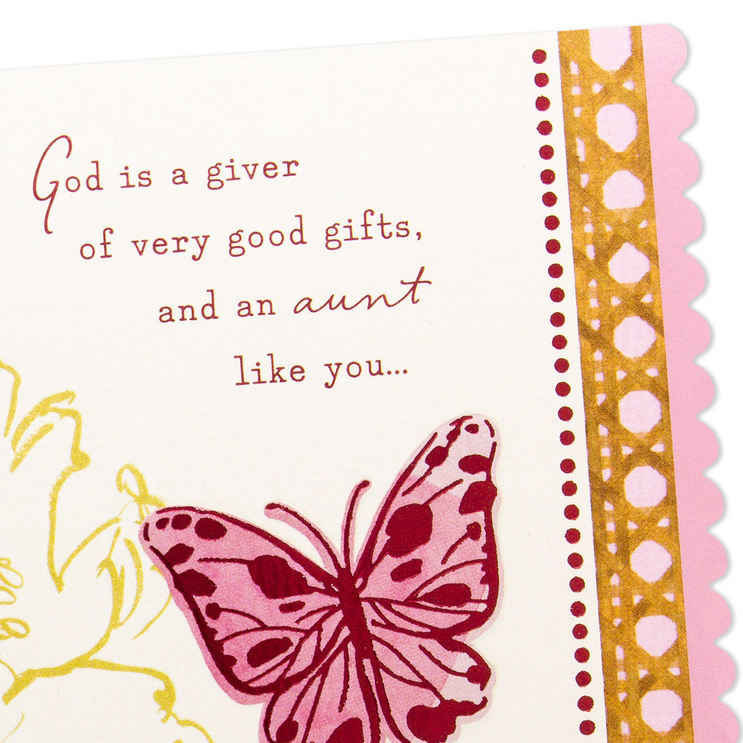 Butterflies Religious Mother's Day Card for Aunt Card Front Detail image number 5