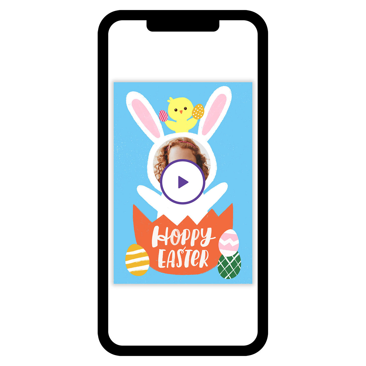 Bunny Face Hoppy Easter Photo eCard