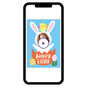 Personalized Bunny Face & Chick Easter Photo Card  image number 1