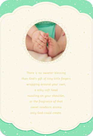 Tiny Hands And Toes Religious Baby Shower Card Greeting Cards