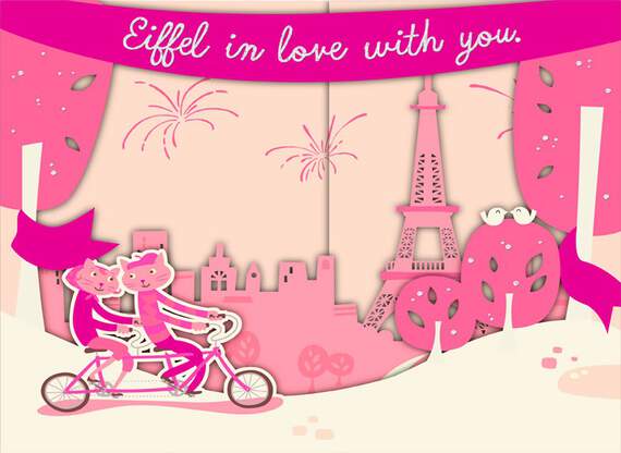 Eiffel Tower Musical Valentine’s Day Card, , large image number 2