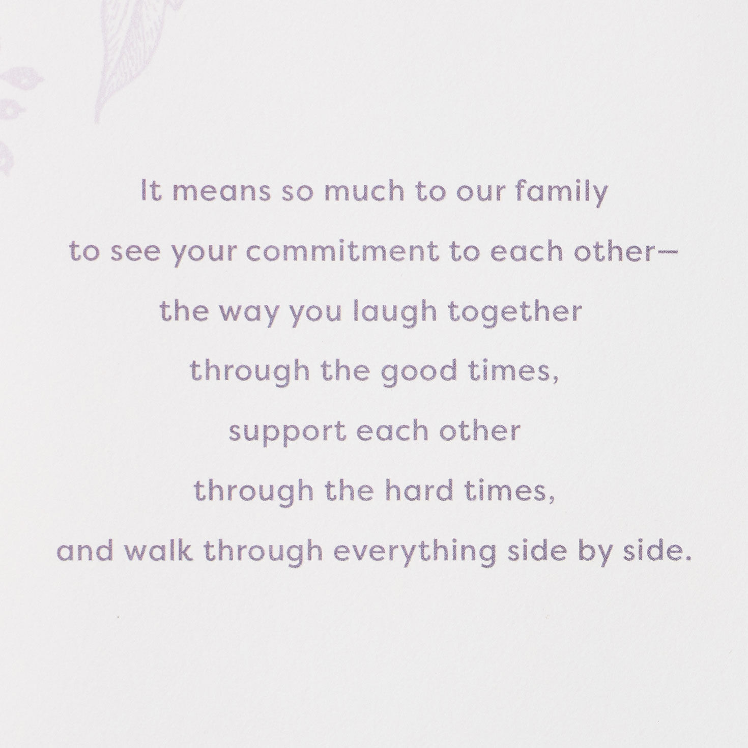 Purple Botanical Anniversary Card for Couple Sentiment image number 2