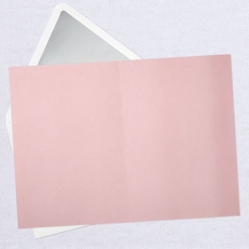 White Floral Lace on Pink Blank Card, 
