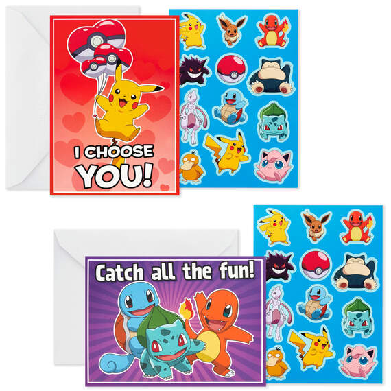 Pokémon Fun Assorted Valentine's Day Cards With Stickers, Pack of 24, , large image number 2