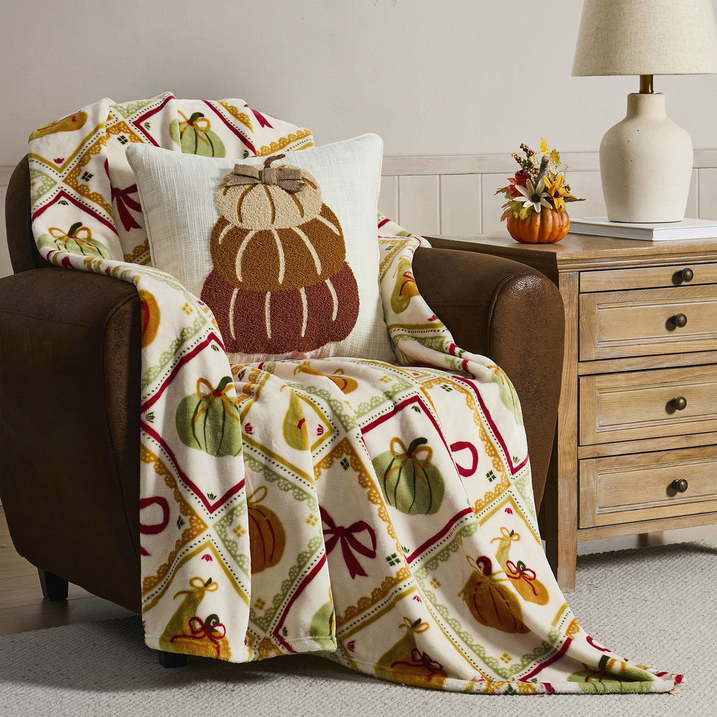 Hallmark Pumpkinette Throw 50x70 in use image number 4