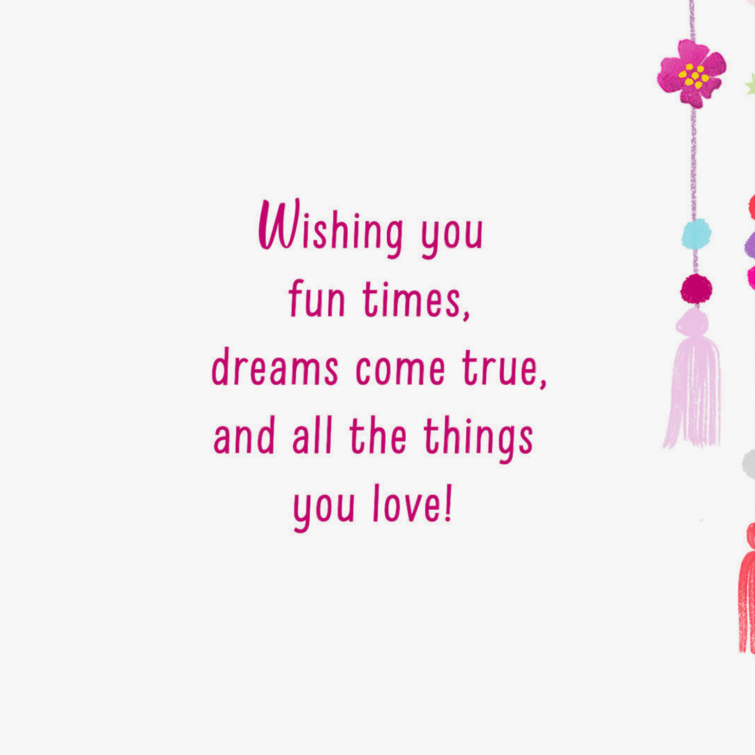 Flowers and Party Streamers Kids Birthday Card Sentiment image number 2