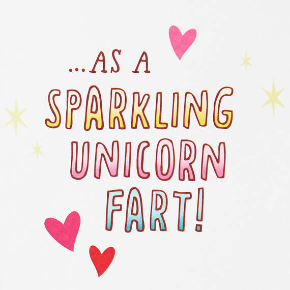 Sparkling Unicorn Fart Funny Valentine's Day Card With Sound, , large image number 2