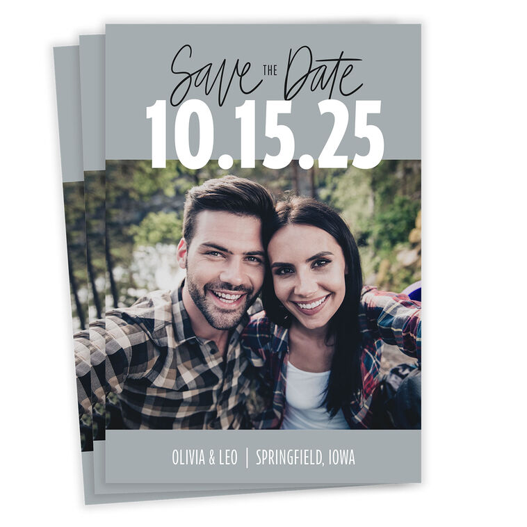 Playful Pewter Flat Wedding Save the Date
