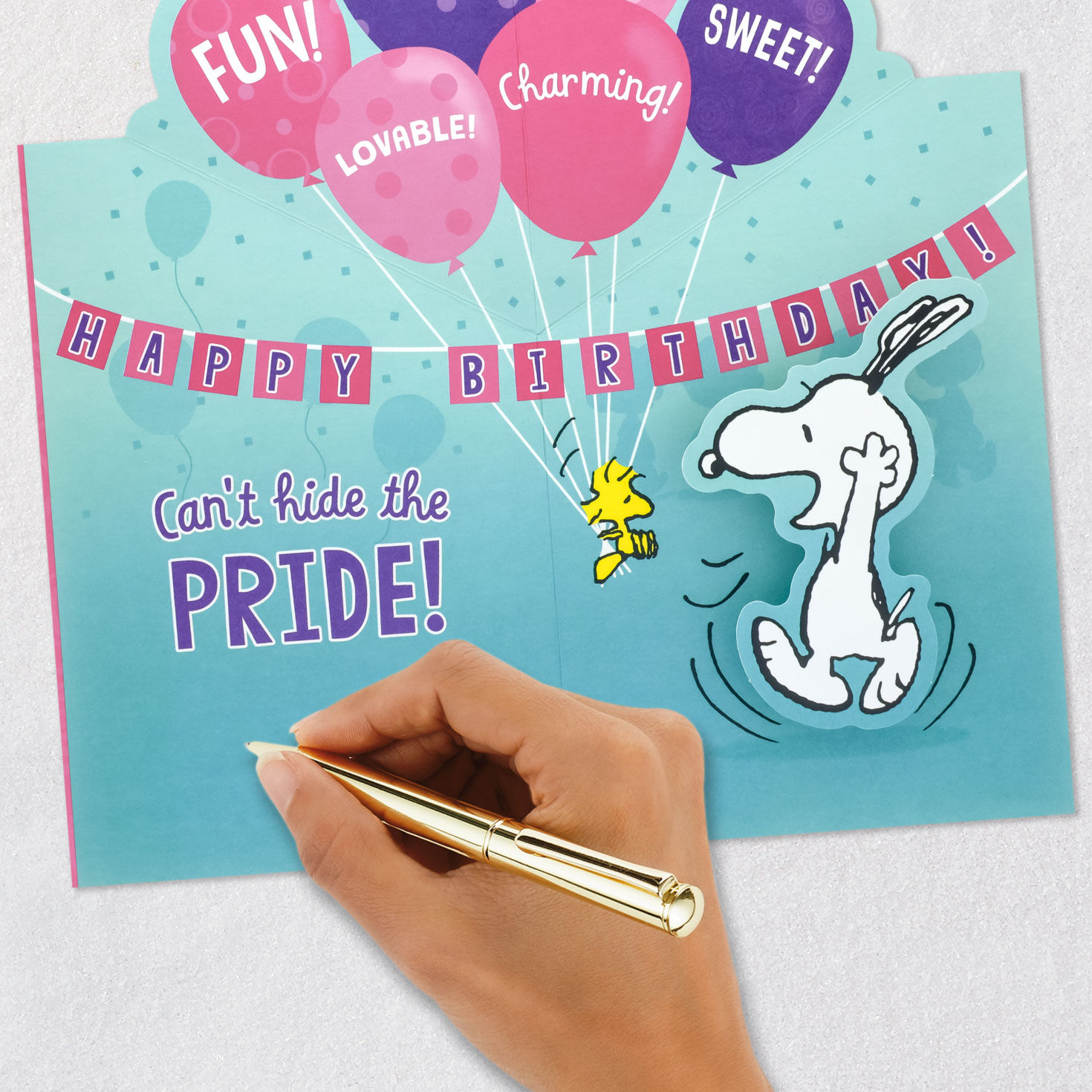 Peanuts Snoopy Pop-Up Birthday Card for Niece Signing card image number 6