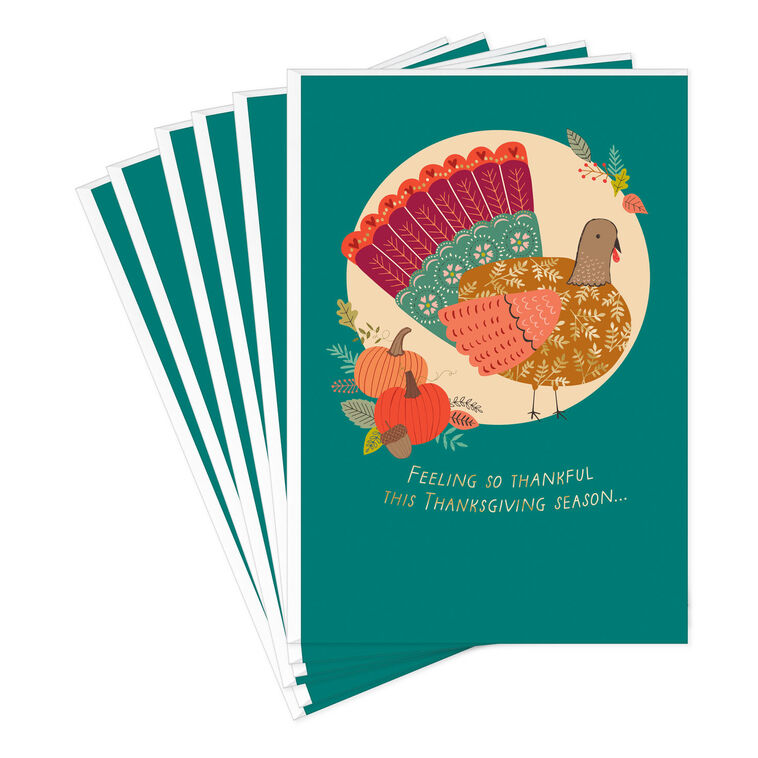 Feeling So Thankful Turkey Thanksgiving Cards, Pack of 6