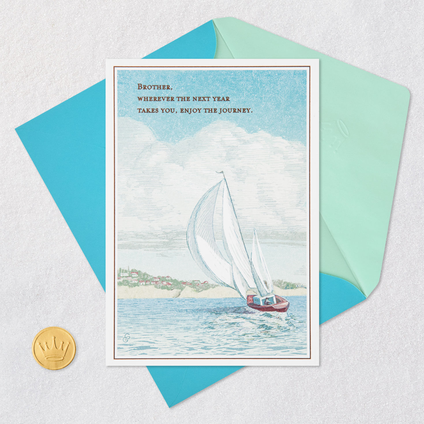 Sailboat on the Water Birthday Card for Brother  image number 5