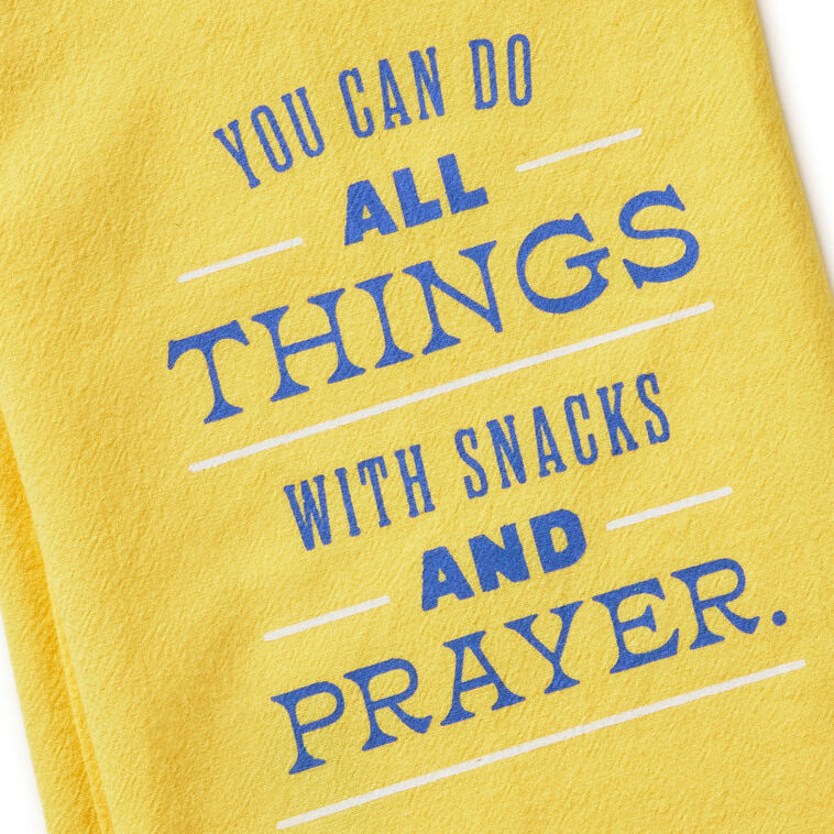 Snacks and Prayers Kitchen Towel closeup view image number 3
