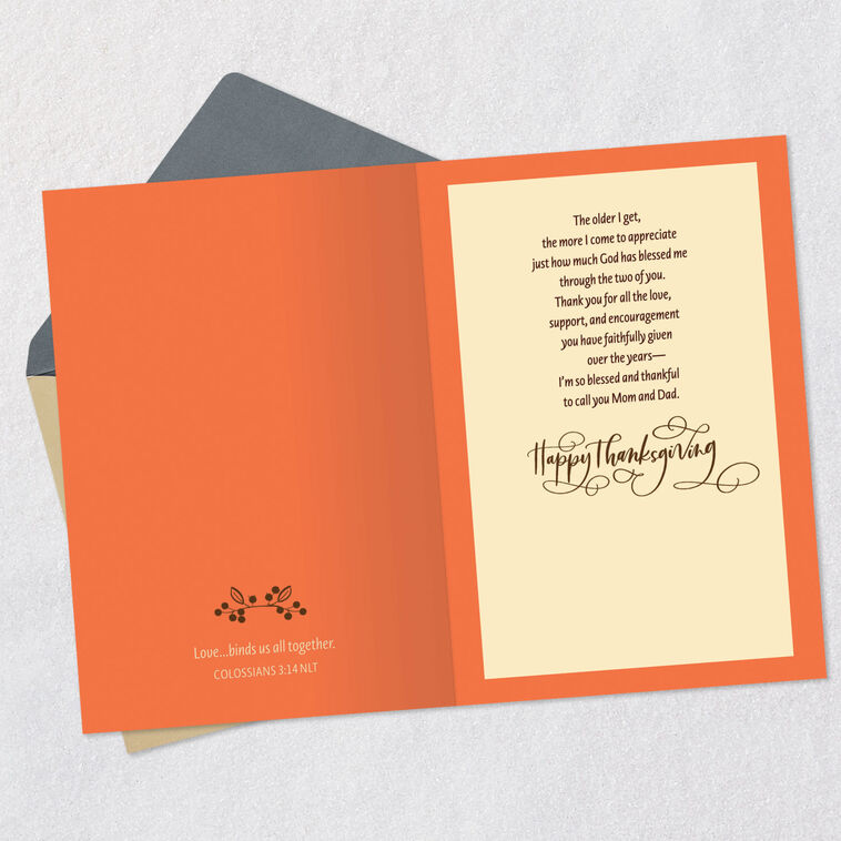 God Blessed Me With You Religious Thanksgiving Card for Mom and Dad, , large image number 4